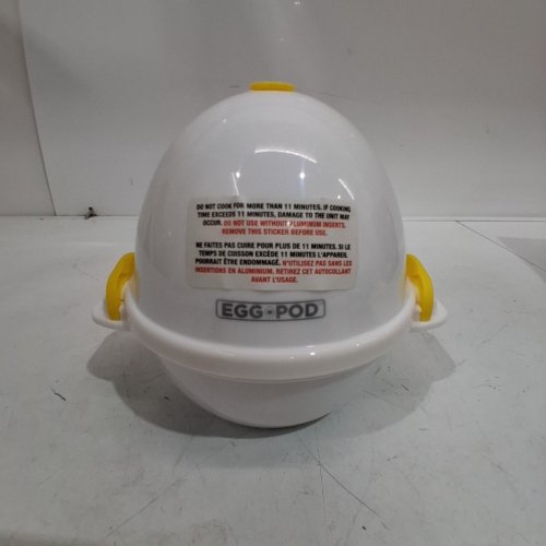 EMSON EGGPOD MICROWAVE HARDBOILED EGG COOKER - 4 EGGS - WHITE AND YELLOW image 3