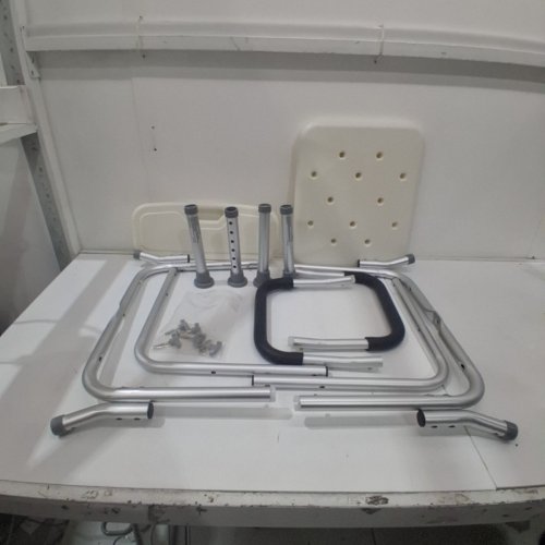 VEVOR SHOWER CHAIR SEAT AND ADJUSTABLE HEIGHT - 400LBS - SILVER/WHITE (MODEL:402B) image 2