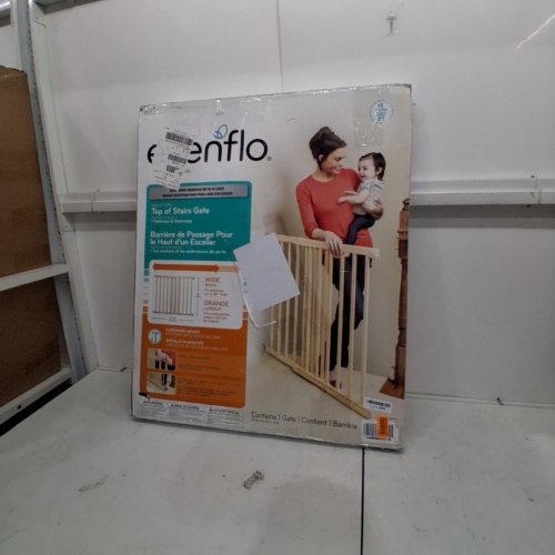 EVENFLO WALK-THRU TOP OF STAIRS EXTRA WIDE BABY & PET GATE - 32" X 30" - 48" - NATURAL WOOD BROWN (MODEL: 1050500 1050) image 5