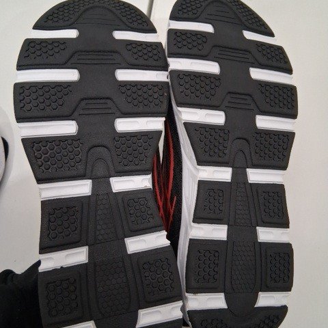 BOY'S ATHLETIC WORKS SNEAKERS - SIZE 4 - BLACK/RED image 3