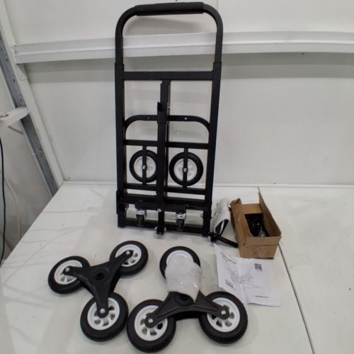 GARVEE STAIR CLIMBING DOLLY HAND TRUCK WITH 10 WHEELS - 330LBS MAX, FOLDING DESIGN, TELESCOPING HANDLE - BLACK image 2