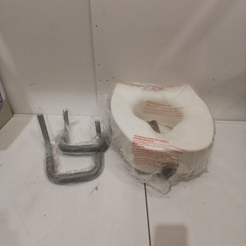 GUARDIAN ELEVATED RAISED TOILET SEAT WITH LOCK AND ADJUSTABLE ARMS - WHITE\GREY - (MODEL:SG4-503LRX1) image 2