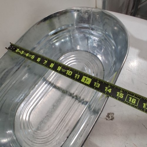 OVAL GALAVANIZED IRON ICE BUCKET - 27"X 14" - SILVER image 3