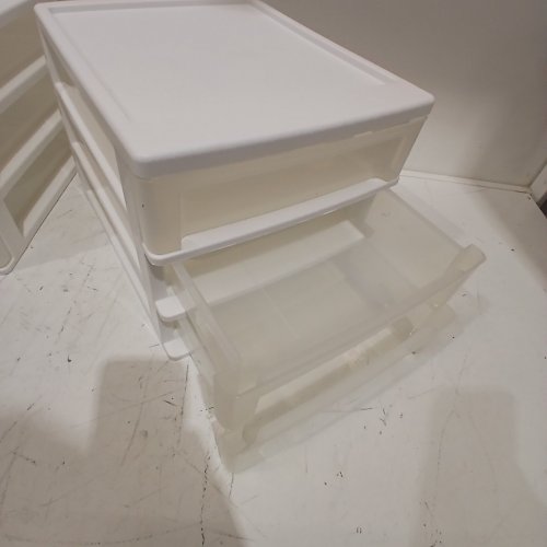 2PK IRIS USA 3-DRAWER STACKING DESKTOP ORGANIZER - WHITE/CLEAR (MODEL: CDD-X3) image 3