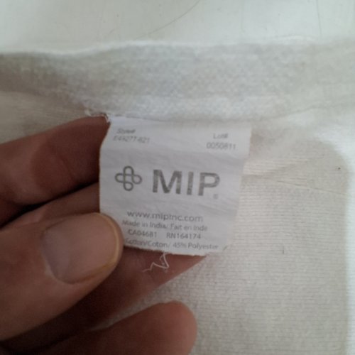 MIP STRIPED FLANNEL BLANKET - 70" X 100" - WHITE/BLUE image 2