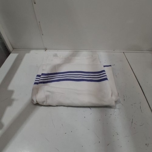 MIP STRIPED FLANNEL BLANKET - 70" X 100" - WHITE/BLUE image 3