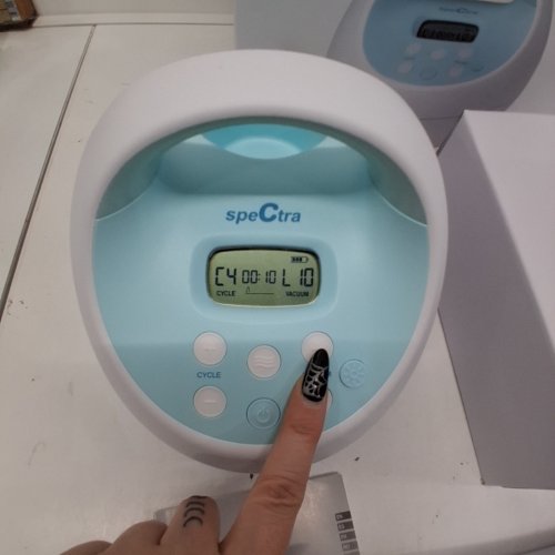 SPECTRA CONVENIENT COMPACT ELECTRIC BREAST MILK PUMP - 8" HEIGHT - WHITE/BLUE (MODEL: S1-PLUS) image 3