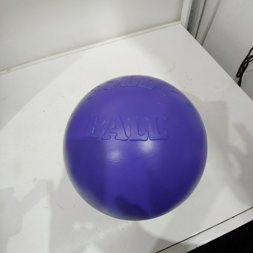 JOLLY PET JOLLY BALL PUSH-N-PLAY TOUGH PLASTIC DOG BALL TOY - LARGE/10" - PURPLE image 2