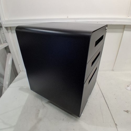 GARVEE MOBILE CURVED 3 DRAWER FILE CABINET WITH LOCK - 18" X 16" X 23" - BLACK (MODEL: PEP_336LGV37) image 4