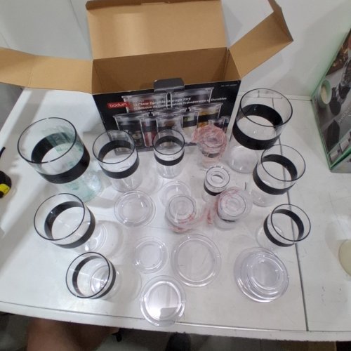 24PC BODUM PRESSO SHATTERPROOF STORAGE JAR SET - ASSORTED SIZES - CLEAR/BLACK image 2