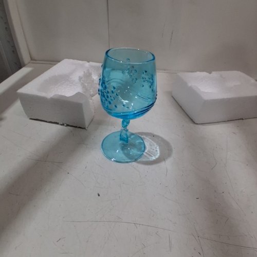 WATER THEMED WINE GOBLET - 6" - TURQUOISE BLUE image 3