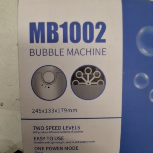 KIDS BERIA AUTOMATIC BUBBLE MACHINE - 2 SPEEDS - WHITE (MODEL: MB1002) image 4