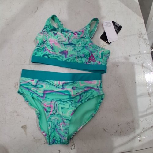 2PC GIRL'S REEBOK BIKINI HIPSTER SWIMSUIT - MEDIUM - TURQUOISE (STYLE: RBG16B004) image 3
