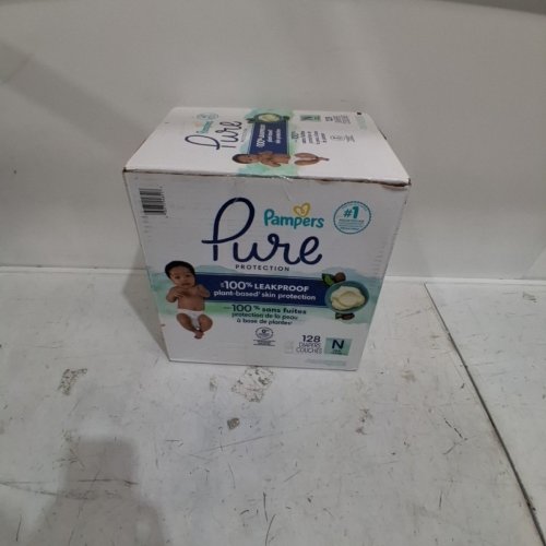 128PK PAMPERS PURE PROTECTION HYPOALLERGENIC UNSCENTED 100% LEAKPROOF DISPOSABLE DIAPERS - NEWBORN image 2