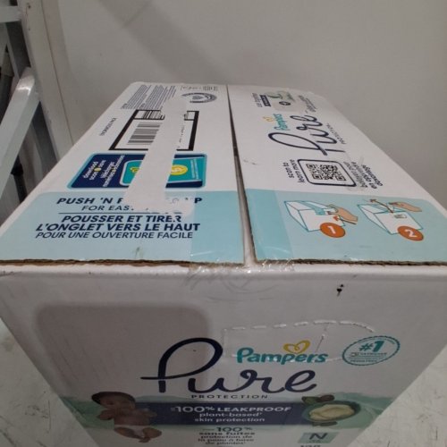 128PK PAMPERS PURE PROTECTION HYPOALLERGENIC UNSCENTED 100% LEAKPROOF DISPOSABLE DIAPERS - NEWBORN image 3