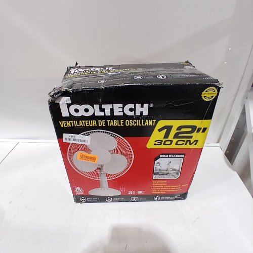 TOOLTECH 3-SPEED OSCILLATING DESK FAN - 12" - WHITE (MODEL: 100076) image 4