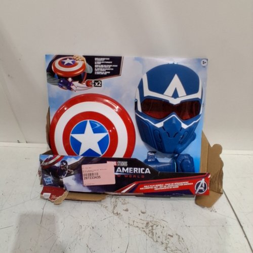 3PC MARVEL CAPTAIN AMERICA BRAVE NEW WORLD MASK & SHIELD SET - RED/BLUE/WHITE image 3