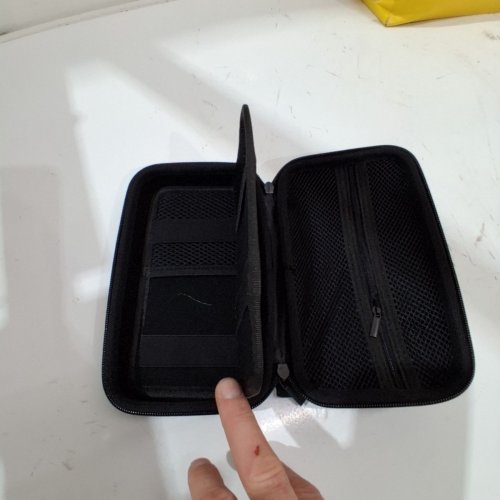 ZIPPERED CARRYING CASE MULTIPURPOSE FOR SMALL ELECTRONICS - 8" - BLACK/ GREY image 4