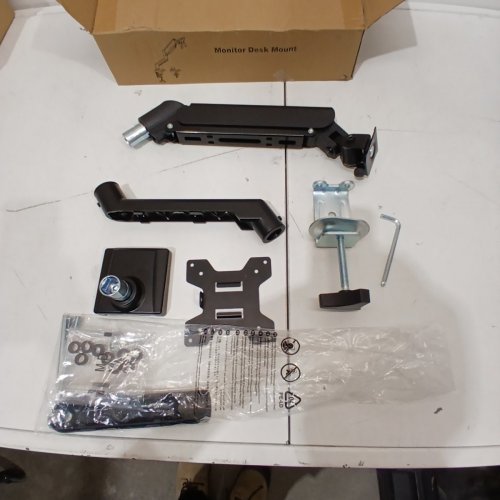 DESK MOUNTED MONITOR MOUNT WITH CLAMP - UP TO 28LBS - BLACK image 2