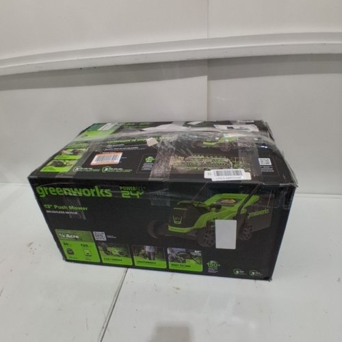 GREENWORKS BATTERY POWERED ELECTRIC BRUSHLESS MOTOR PUSH LAWN MOWER WITH CHARGER - 24V - 13" - GREEN (MODEL: LMG401) image 6