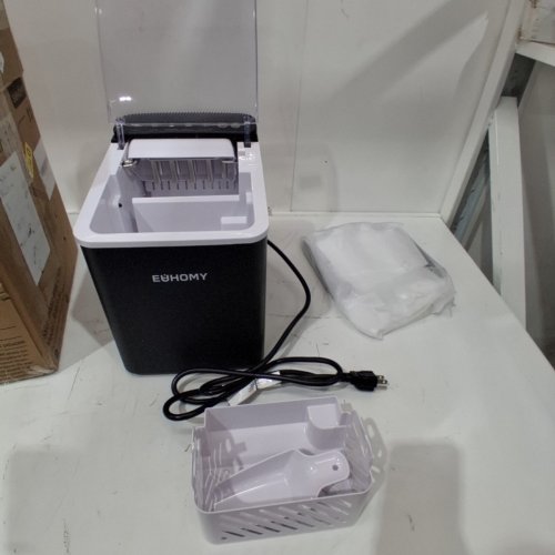 EUHOMY COUNTERTOP ICE MAKER WITH ICE SCOOP AND BASKET - MAKES 26.5LB / DAY - BLACK (MODEL: IM021-B1) image 3