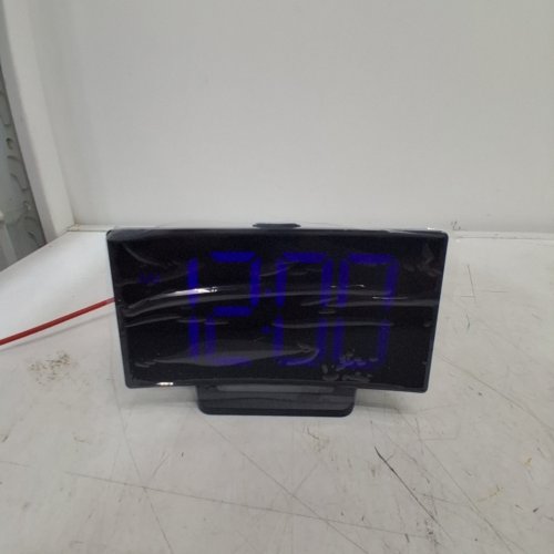 DIGITAL CLOCK WITH MODERN CURVED DESIGN AND LED NUMBERS - BLACK (MODEL TCA-245) image 2