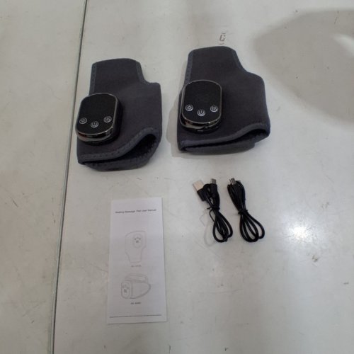 2PK FOOT ANKLE HEATING WRAP VIBRATING MASSAGER - 5 TEMPERATURE LEVELS, 3 VIBRATIONS STRENGTHS - GREY (MODEL: XBL-8688B) image 4