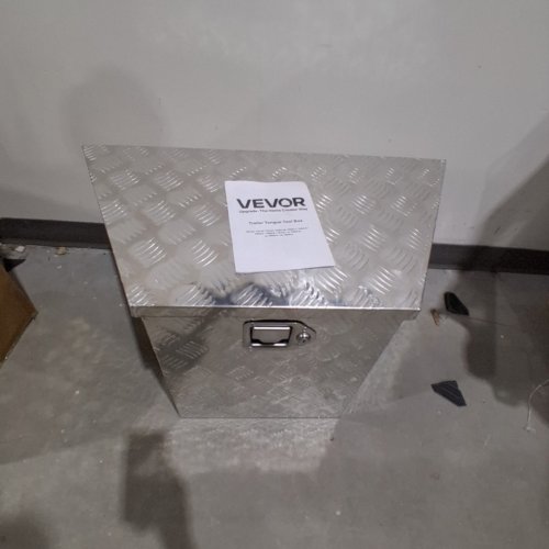 VEVOR ALUMINUM TRAILER TONGUE HEAVY DUTY STORAGE ORGANIZER BOX WITH LOCK & KEYS - 29" X 16" X 19" - SILVER (MODEL:TB09-2) image 3