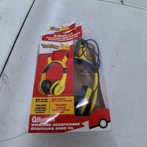 POKÉMON BLUETOOTH WIRELESS HEADPHONES - 37 HR - YELLOW / BLACK image 5