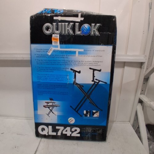 QUIK LOK HEAVY-DUTY DOUBLE-TIER KEYBOARD STAND - BLACK (MODEL: QL742) image 6