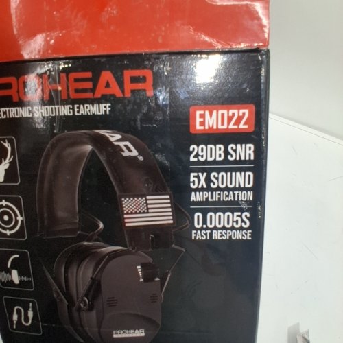 PROHEAR ELECTRONIC SLIM EAR PROTECTION FOR SHOOTING - 29DB SNR NOISE REDUCTION - 5X SOUND AMPLIFICATION - BLACK (EM022) image 2