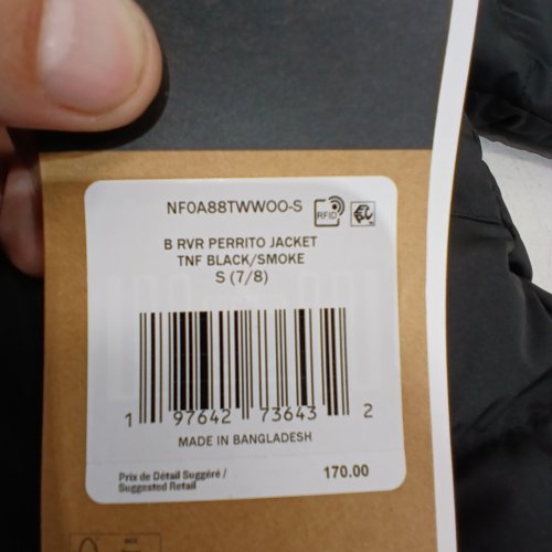 KIDS THE NORTH FACE REVERSIBLE PERRITO JACKET - S (7/8) - TNF BLACK / SMOKE image 3