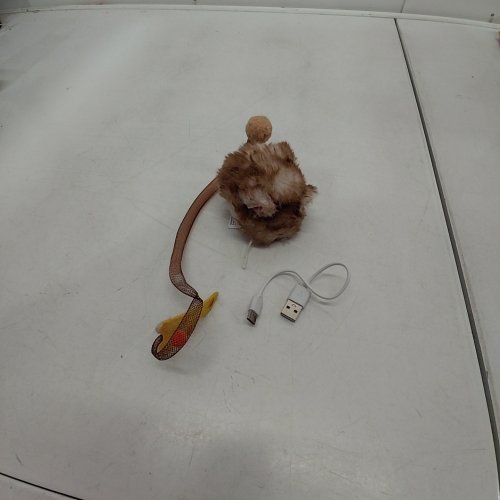 MIGIPAWS INTERACTIVE 360 DEGREE SPINNING RAT TOY FOR CATS - BROWN image 2