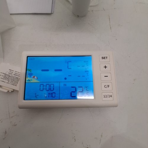 2PC SOLAR WIRELESS SWIMMING POOL THERMOMETER - RGB AMBIENT LIGHTING - 6.3" - WHITE (MODEL: TS-PL01) image 2