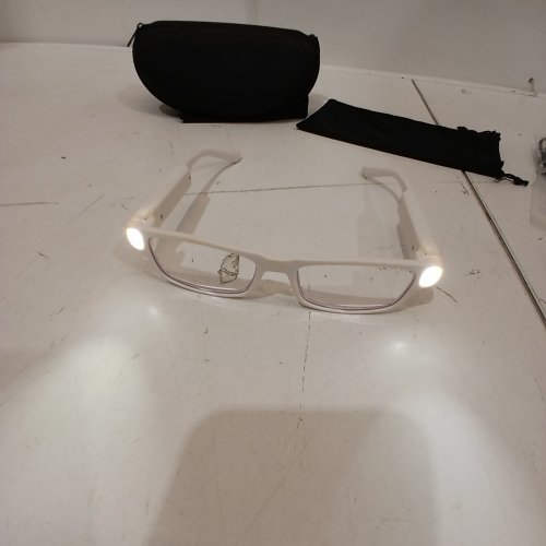 200% MAGNIFYING GLASSES WITH SIDE LIGHTS - MICRO USB RECHARGABLE MAGNIFYED EYEWEAR FOR CLOSE UP WORK - WHITE image 2