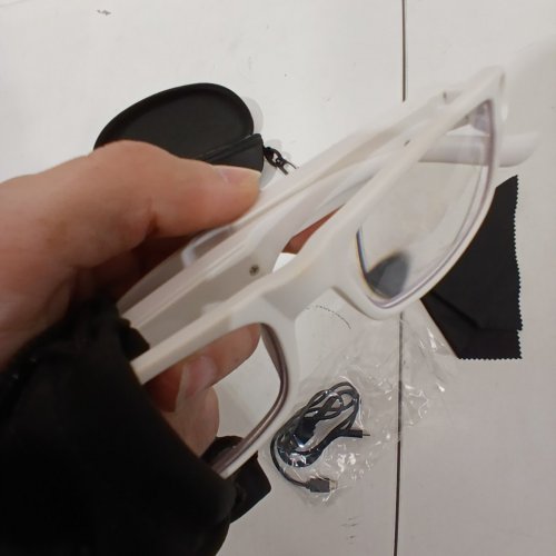 200% MAGNIFYING GLASSES WITH SIDE LIGHTS - MICRO USB RECHARGABLE MAGNIFYED EYEWEAR FOR CLOSE UP WORK - WHITE image 5