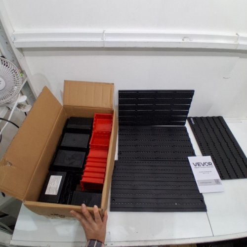52PC WALL MOUNTED STORAGE RACK - 37" X 21" - BLACK/RED (MODEL: 12119B) image 3