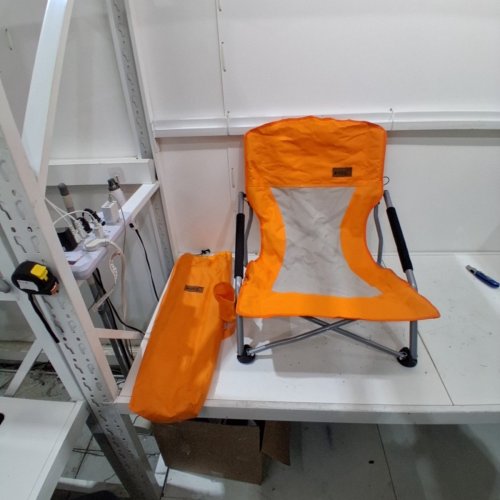 NICEC / NICE C LOW RECLINING FOLDABLE PORTABLE OUTDOOR BEACH/FESTIVAL CHAIR WITH CUP HOLDER AND CARRY BAG - 23" - PEACH - (MODEL: NC-CABEACHCH-11) image 2