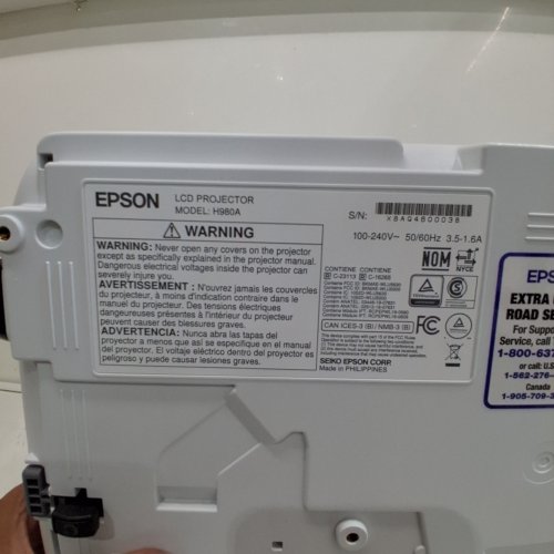 EPSON HOME CINEMA 3LCD 1080P HOME THEATRE PROJECTOR - WHITE (MODEL: H980A) image 7