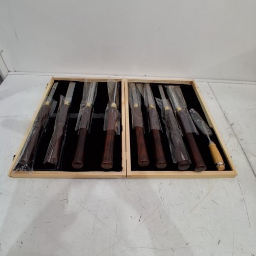 8PC WOOD TURNING TOOLS LATHE CHISEL KIT WITH BEECH HANDLE - BROWN image 2