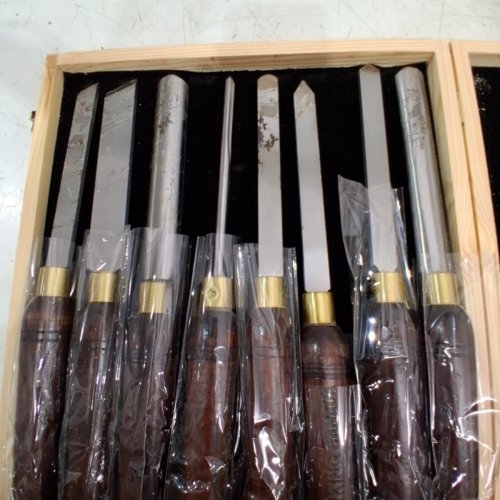 8PC WOOD TURNING TOOLS LATHE CHISEL KIT WITH BEECH HANDLE - BROWN image 5