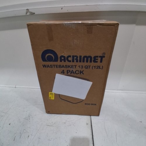 4PK ACRIMET WASTEBASKETS 12 LITER / 13QT - BLACK image 3