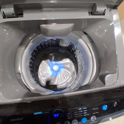 COMFEE PORTABLE TOP-LOAD WASHER WITH BASALT GRAY, 6 WASH PROGRAMS, STAINLESS STEEL TUB, CHILD LOCK, WHEELS & LED DISPLAY - 1.6 CU FT - BASALT GREY (MODEL: CLTW16M1AMG) image 4