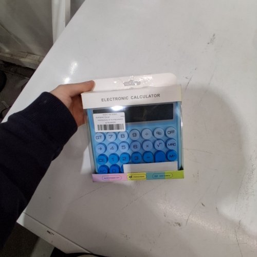 ELECTRONIC MECHANICAL KEY CALCULATOR BATTERY AND SOLAR POWERED - BLUE GRADIENT image 4