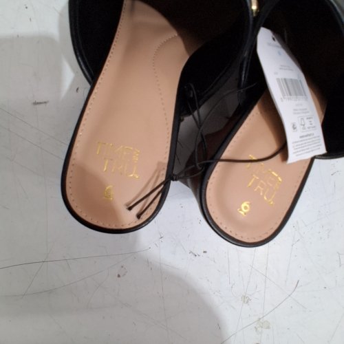 WOMEN'S TIME AND TRU STUDDED PLATFORM CLOGS - SIZE 6 - BLACK / BROWN / GOLD (STYLE : 50920484) image 5