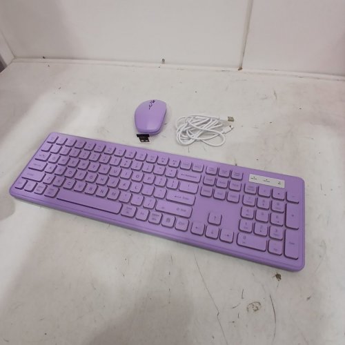 2PC WIRELESS KEYBOARD AND MOUSE COMBO FOR WINDOWS & MAC IOS - PURPLE (MODEL: KB319) image 4