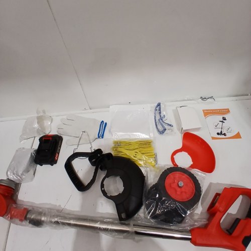 HEJUNRY CORDLESS 3-IN-1 ELECTRIC WEED WACKER - 21 V - RED (MODEL: HT-902) image 5