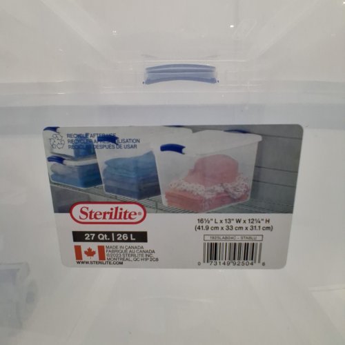 STERILITE CLEARVIEW STORAGE BOX WITH LATCHED LID - 26L - CLEAR/BLUE (MODEL: 1925) image 2