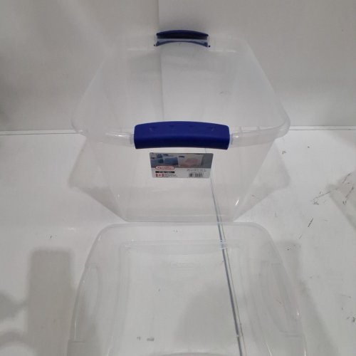 STERILITE CLEARVIEW STORAGE BOX WITH LATCHED LID - 26L - CLEAR/BLUE (MODEL: 1925) image 3