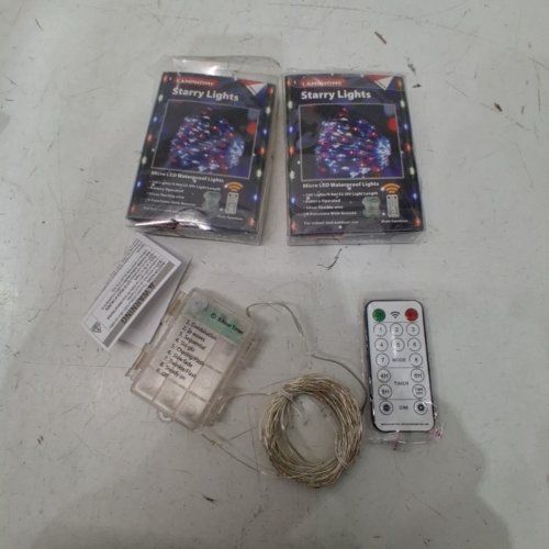 2 LAMPHOME BATTERY OPERATED PATRIOTIC 100 LED FAIRY LIGHTS - 33FT - RED/WHITE/BLUE image 3